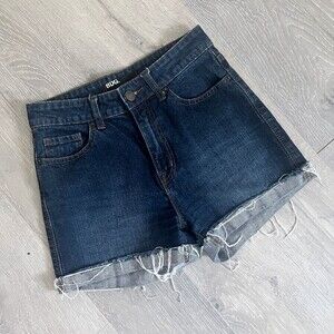 BDG Urban Outfitters High Rise Jean Shorts Frayed Hem Size 27